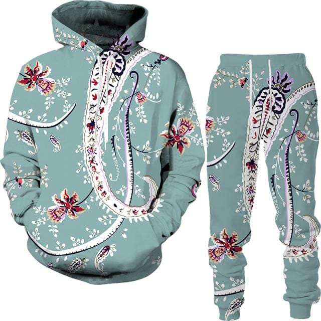 Spring And Autumn Vintage Female/Male Suit Ethnic Style Men&#39;s Hoodies Pants Two Piece Set Long Sleeve Men&#39;s Clothing Suit