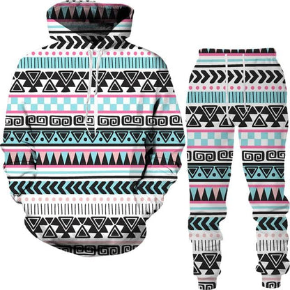 Spring And Autumn Vintage Female/Male Suit Ethnic Style Men's Hoodies Pants Two Piece Set Long Sleeve Men's Clothing Suit