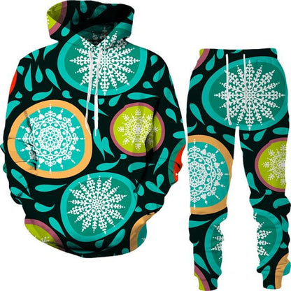 Spring And Autumn Vintage Female/Male Suit Ethnic Style Men's Hoodies Pants Two Piece Set Long Sleeve Men's Clothing Suit