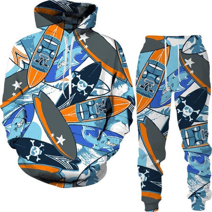 Spring And Autumn Vintage Female/Male Suit Ethnic Style Men's Hoodies Pants Two Piece Set Long Sleeve Men's Clothing Suit