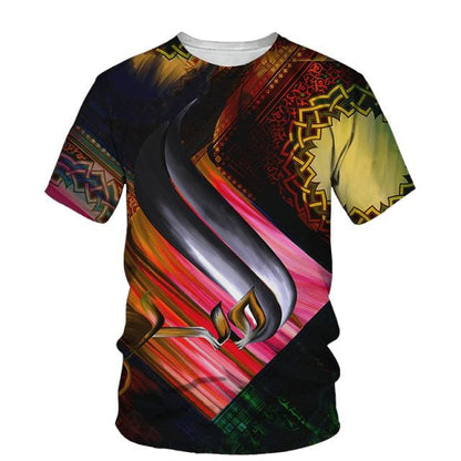Hip Hop T Shirt Mens Graffiti Print Set Short Sleeve Summer Casual T-shirt/Shorts/Two Piece Suit  New Fashion Men's Clothing