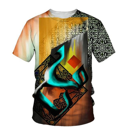 Hip Hop T Shirt Mens Graffiti Print Set Short Sleeve Summer Casual T-shirt/Shorts/Two Piece Suit  New Fashion Men's Clothing