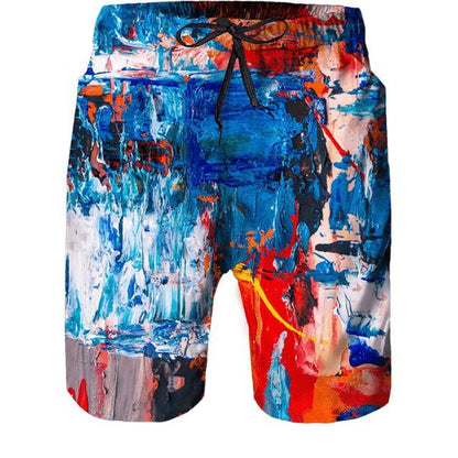 Hip Hop T Shirt Mens Graffiti Print Set Short Sleeve Summer Casual T-shirt/Shorts/Two Piece Suit  New Fashion Men's Clothing