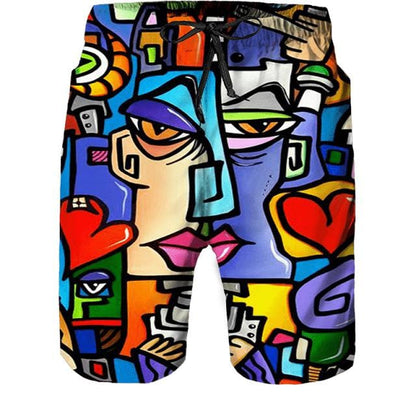 Hip Hop T Shirt Mens Graffiti Print Set Short Sleeve Summer Casual T-shirt/Shorts/Two Piece Suit  New Fashion Men's Clothing
