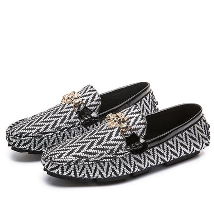 luxury brand designer silver shoes men leather loafers casual natural genuine striped big size 48