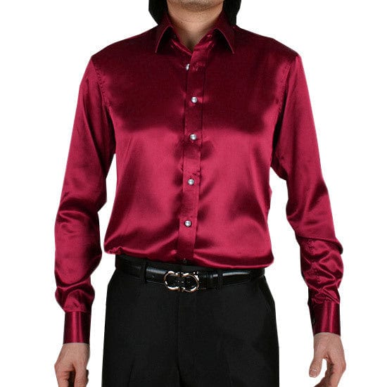 2022 Men&#39;s Luxury Silky Shirts Long Sleeve Fashion Loose Casual Silk Like Men Dress Shirt Plus size Wedding Party Stage Clothes