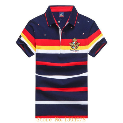 Men Clothes  Famous Brand Tace &amp; Shark polo shirt men Summer Tops Cotton Short Sleeve Striped Classic &amp; Business homme