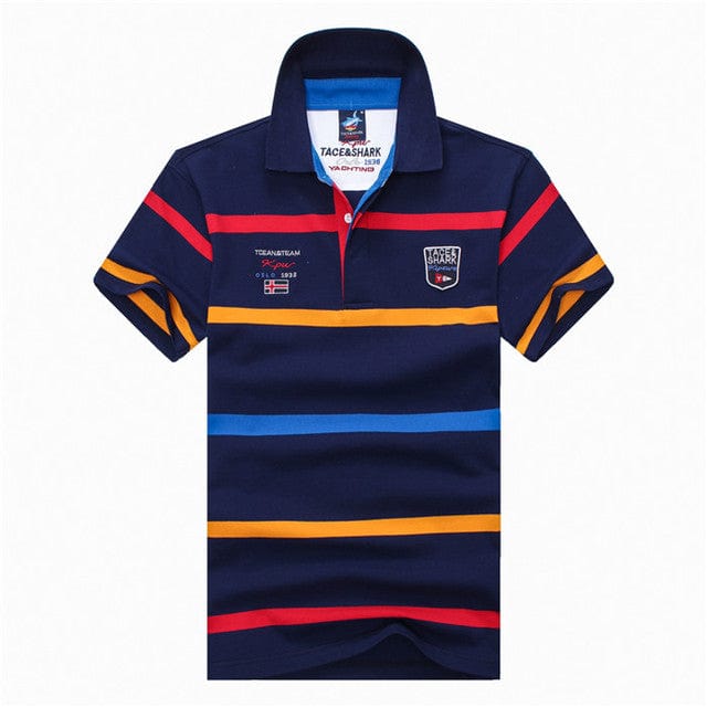 Men Clothes  Famous Brand Tace &amp; Shark polo shirt men Summer Tops Cotton Short Sleeve Striped Classic &amp; Business homme