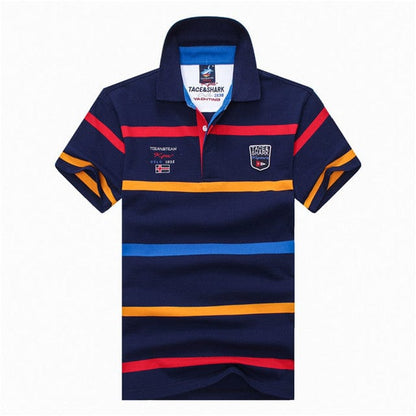 Men Clothes  Famous Brand Tace &amp; Shark polo shirt men Summer Tops Cotton Short Sleeve Striped Classic &amp; Business homme
