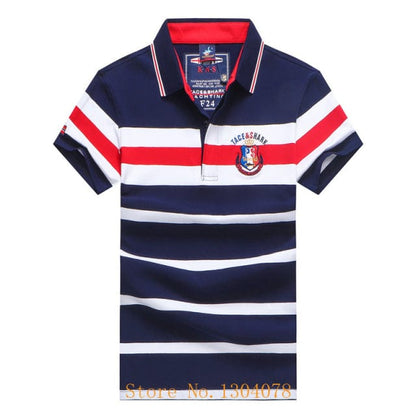 Men Clothes  Famous Brand Tace &amp; Shark polo shirt men Summer Tops Cotton Short Sleeve Striped Classic &amp; Business homme