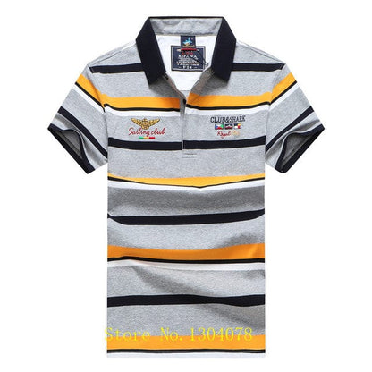 Men Clothes  Famous Brand Tace &amp; Shark polo shirt men Summer Tops Cotton Short Sleeve Striped Classic &amp; Business homme