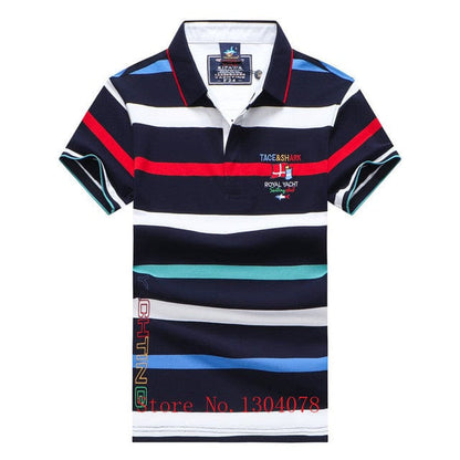 Men Clothes  Famous Brand Tace &amp; Shark polo shirt men Summer Tops Cotton Short Sleeve Striped Classic &amp; Business homme