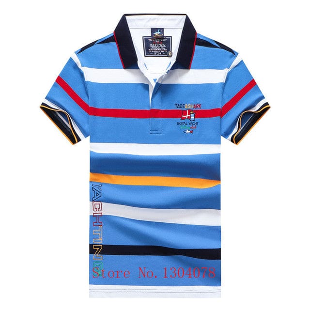 Men Clothes 2022 Famous Brand Tace &amp; Shark polo shirt men Summer Tops Cotton Short Sleeve Striped Classic &amp; Business homme