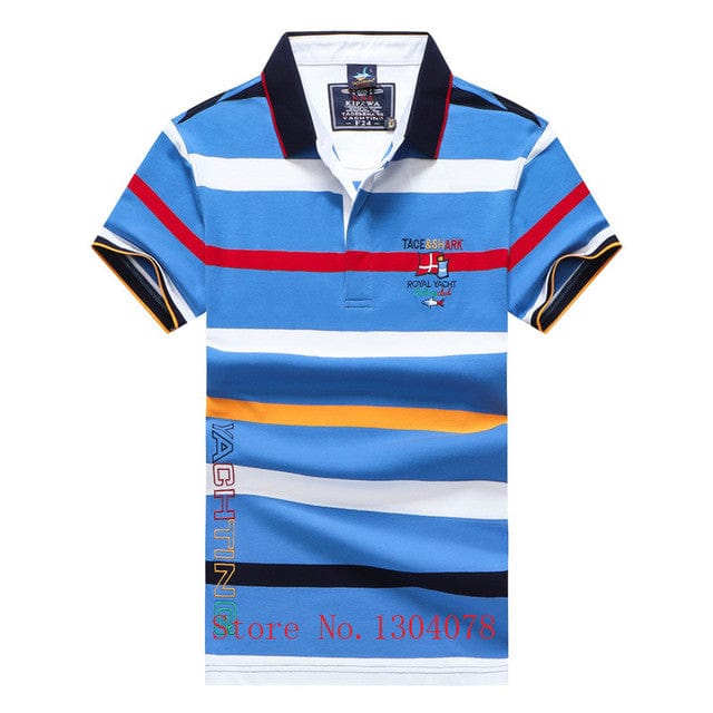 Men Clothes  Famous Brand Tace &amp; Shark polo shirt men Summer Tops Cotton Short Sleeve Striped Classic &amp; Business homme