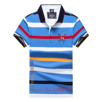 Men Clothes  Famous Brand Tace &amp; Shark polo shirt men Summer Tops Cotton Short Sleeve Striped Classic &amp; Business homme