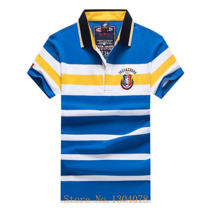 Men Clothes  Famous Brand Tace &amp; Shark polo shirt men Summer Tops Cotton Short Sleeve Striped Classic &amp; Business homme