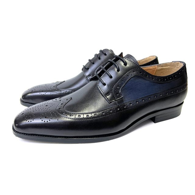 LUXURY ITALIAN OXFORD MEN DRESS SHOES FASHION HAND-MADE PRINTS LACE UP BLACK WEDDING OFFICE SHOES FORMAL MEN SHOES LEATHER