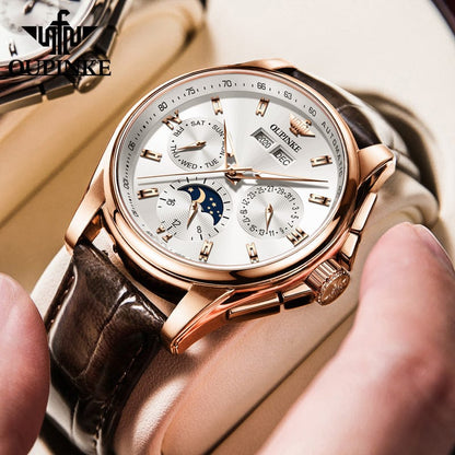 OUPINKE Men luxury watch For Man men's Top Brand Mechanical Wrist Watches Sapphire Glass Waterproof Automatic Watch Men Gift Set