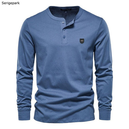 men's classical business leisure style t shirt long sleeve european serige park design for france luxury branded clothes