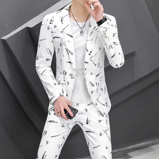 Spring New Men's Small Suit Korean Slim Webbing Trend Hair Stylist Social Boy Wedding Support Person S-3XL
