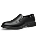 Men's Leather New Business Casual Fashion Shoes, Versatile Soft Soles, One Step On Middle-Aged And Elderly Driving Men's Shoes