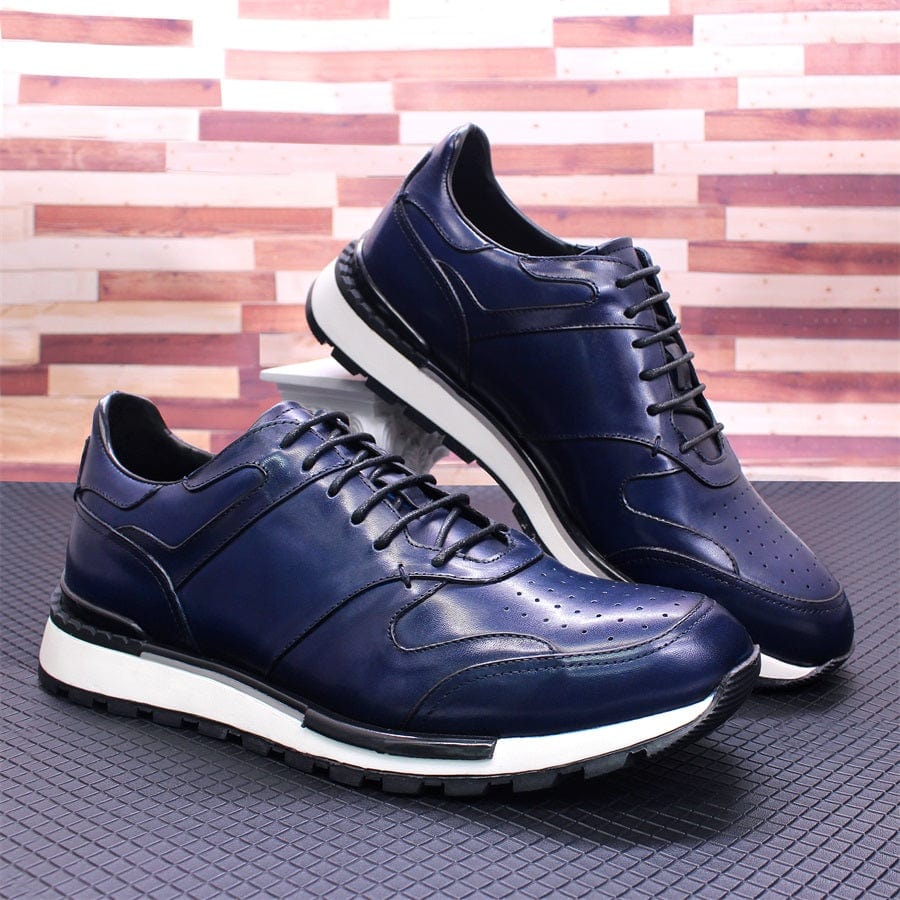 Men's Casual Leather Shoes Comfortable Non-slip Sneakers Breathable Lace-up Men's Shoes Wedding High-end Dating Men's Shoes