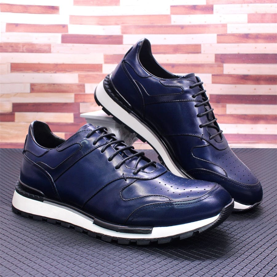 Men&#39;s Casual Leather Shoes Comfortable Non-slip Sneakers Breathable Lace-up Men&#39;s Shoes Wedding High-end Dating Men&#39;s Shoes