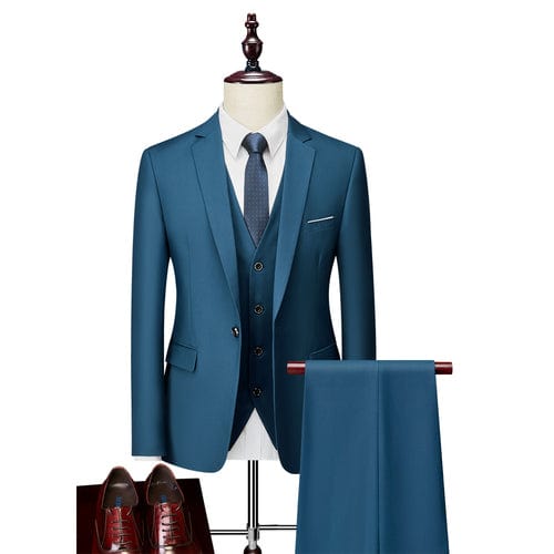 24 Color Formal 3 Piece Sets for Men Business/Wedding/Party Dress Suits Fashion Slim Men's Wear Plus Size M-6XL White Black Blue