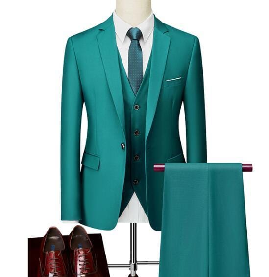 24 Color Formal 3 Piece Sets for Men Business/Wedding/Party Dress Suits Fashion Slim Men&#39;s Wear Plus Size M-6XL White Black Blue