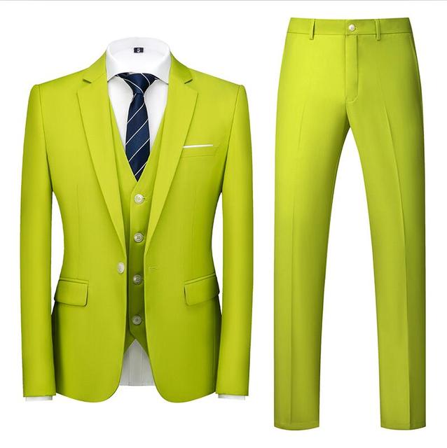 24 Color Formal 3 Piece Sets for Men Business/Wedding/Party Dress Suits Fashion Slim Men&#39;s Wear Plus Size M-6XL White Black Blue