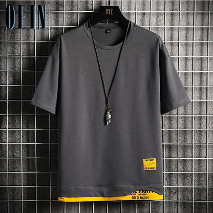 Fashion Brand Hip Hop Men T-Shirts  Summer Men's T Shirt New Casual Solid Tshirts Street Brand Clothing Men Tee Shirts Tops