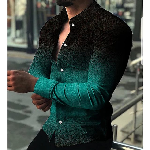 Luxury Men Shirts Turn-down Collar Buttoned Shirt Casual Designer Stripe Print Long Sleeve Tops Mens Clothes Prom Party Cardigan