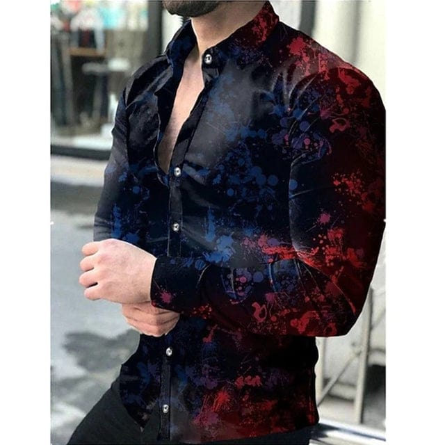 Luxury Men Shirts Turn-down Collar Buttoned Shirt Casual Designer Stripe Print Long Sleeve Tops Mens Clothes Prom Party Cardigan