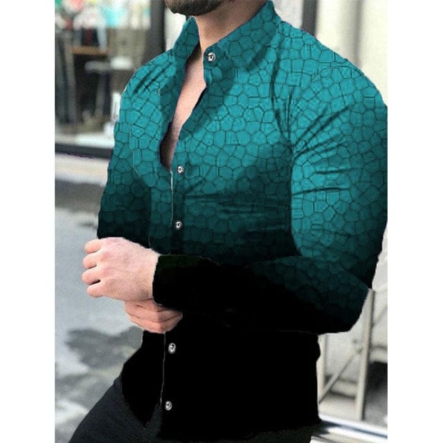 Luxury Men Shirts Turn-down Collar Buttoned Shirt Casual Designer Stripe Print Long Sleeve Tops Mens Clothes Prom Party Cardigan