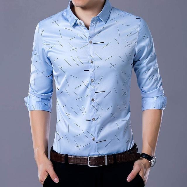 Social Long Sleeve Line Designer Shirts Men Slim Fit Vintage Fashions Men's Shirt Man Dress Jersey Casual Clothing 36814