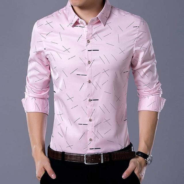 Social Long Sleeve Line Designer Shirts Men Slim Fit Vintage Fashions Men's Shirt Man Dress Jersey Casual Clothing 36814