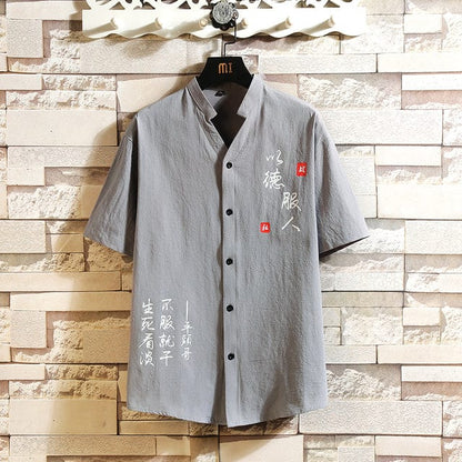 Fashion Korea Design Hawaii Beach Short Sleeve Black White Casual Shirts Men's Print Blouse  Summer Clothes OverSize 5XL 6XL
