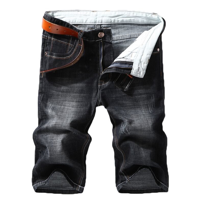 Pantaloni scurți din denim pentru bărbați, vara 2022, stil nou, secțiune subțire, forță elastică, blugi scurti, slim, îmbrăcăminte de marcă masculină, negru, albastru