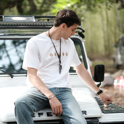 SIMWOOD  Summer New Bohemia Print 100% Cotton T-shirts Men Comfortable Breathable Tops Plus Size Brand Clothing