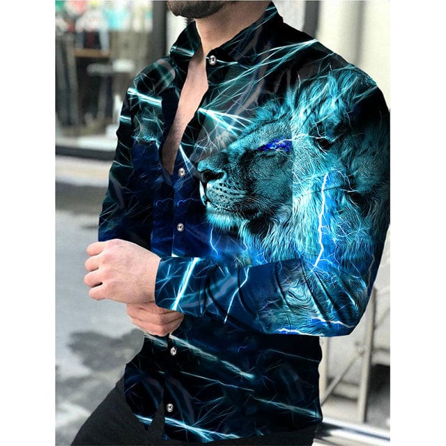 Luxury Men Shirts Turn-down Collar Buttoned Shirt Casual Designer Lattice Print Long Sleeve Tops Mens Clothes Club Prom Cardigan