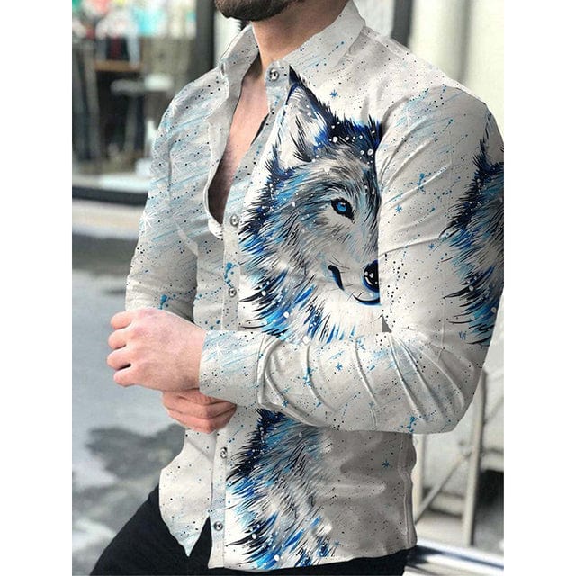 Luxury Men Shirts Turn-down Collar Buttoned Shirt Casual Designer Lattice Print Long Sleeve Tops Mens Clothes Club Prom Cardigan