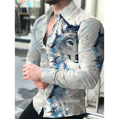 Luxury Men Shirts Turn-down Collar Buttoned Shirt Casual Designer Lattice Print Long Sleeve Tops Mens Clothes Club Prom Cardigan