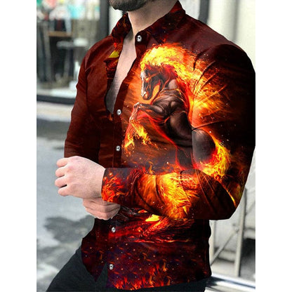 Luxury Men Shirts Turn-down Collar Buttoned Shirt Casual Designer Lattice Print Long Sleeve Tops Mens Clothes Club Prom Cardigan