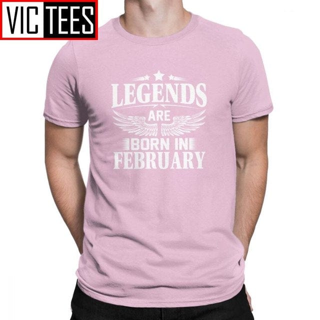 Legendele sunt născute în februarie, noutate, ziua de naștere, tricouri bărbați pentru bărbați cu mânecă scurtă, topuri, modele, tricou din bumbac pur cu gâtul turnat