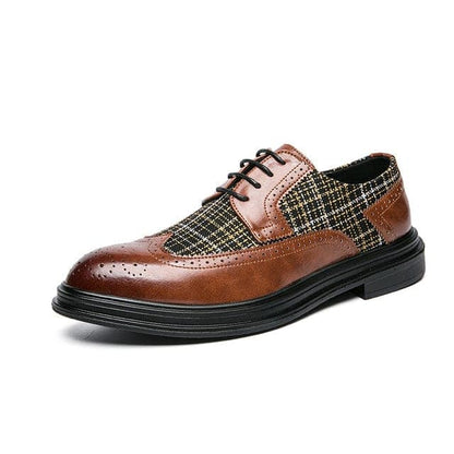 Men's Dress Oxford Shoes Fashion Genuine Leather printing Brogue Wedding Party Formal Business Shoes for Men Comfy Leather shoes