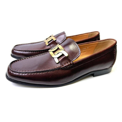 Luxury Men Leather Shoes Slip On Horsebit Loafers Men Casual Shoes Black Wedding Banquet Office Leather Shoes For Men