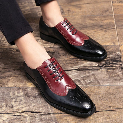 Men's Bullock Wedding Leather shoes New Fashion Casual man Business shoes Classic Lace-Up Derby Shoes Luxury Oxford Shoes