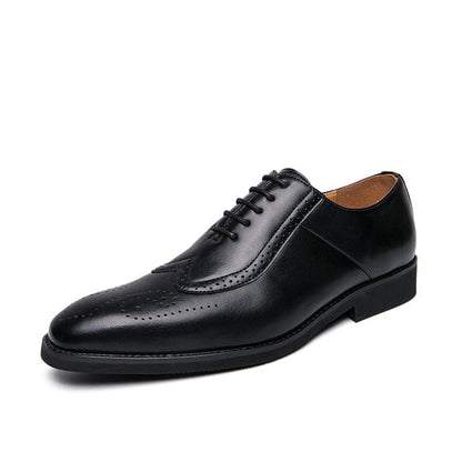 Men's Bullock Wedding Leather shoes New Fashion Casual man Business shoes Classic Lace-Up Derby Shoes Luxury Oxford Shoes
