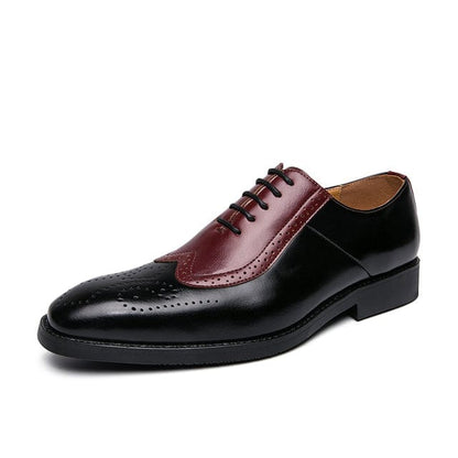 Men's Bullock Wedding Leather shoes New Fashion Casual man Business shoes Classic Lace-Up Derby Shoes Luxury Oxford Shoes