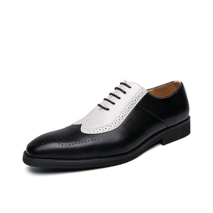Men's Bullock Wedding Leather shoes New Fashion Casual man Business shoes Classic Lace-Up Derby Shoes Luxury Oxford Shoes